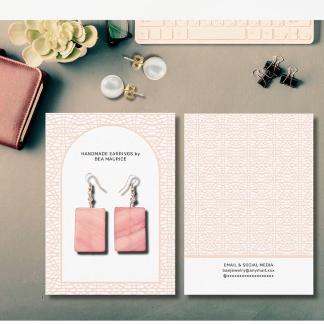 Modern Beige Earring Display Holder Card (Creator Uploaded)