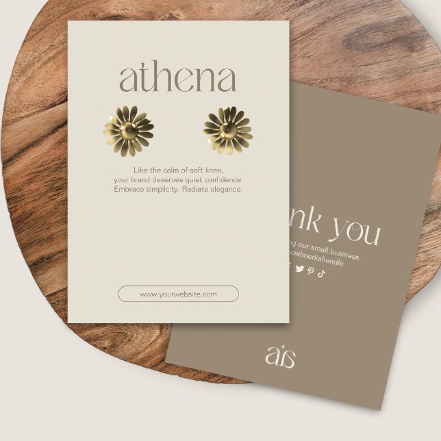 Modern Beige Earring Jewelry Display Card (Creator Uploaded)