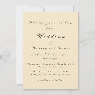 Modern Beige Elegant Wedding Invitation