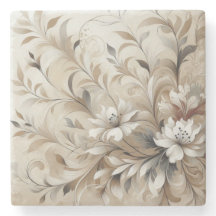 Modern Beige Flowers 4