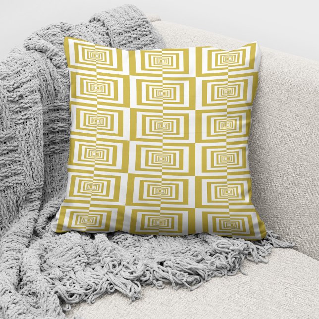Modern Beige Geometric Pattern Throw Pillow (Creator Uploaded)