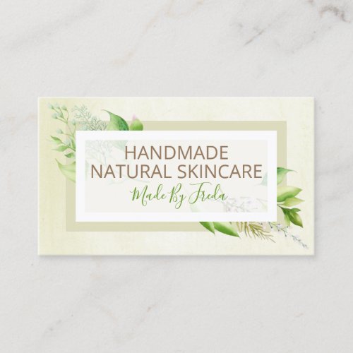 Modern Beige Handmade Spa Bath Body Skincare Business Card