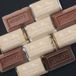 Modern Beige Heart Script Monogram Hershey's Miniatures<br><div class="desc">A warm and inviting miniature wedding favor showcasing "Mr and Mrs" in decorative heart script calligraphy with the couple's surname as the central monogram element. Soft beige tones bring a neutral, earthy elegance to this romantic design. Customize the names and wedding date for a lovely reception favor. All text is...</div>