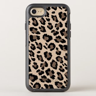 Modern Beige Leopard Cheetah Animal Print Pattern OtterBox iPhone Case