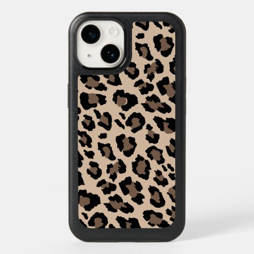 Modern Beige Leopard Cheetah Animal Print Pattern OtterBox iPhone 14 Case