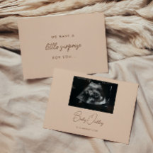 Modern Beige "Little Surprise" Photo Pregnancy
