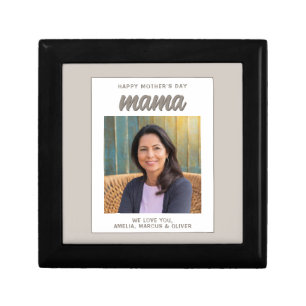 Modern Beige Mama Kids Photo Mother's Day  Gift Box