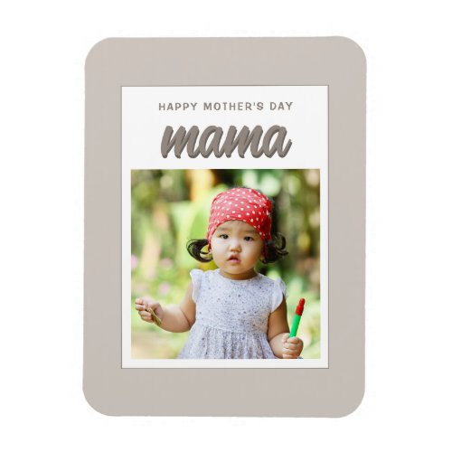 Modern Beige Mama Kids Photo Mothers Day  Magnet