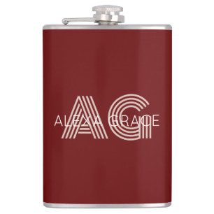 Modern Beige Monogram Flask
