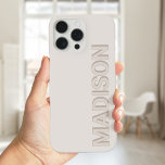 Modern Beige Monogram Name iPhone 16 Pro Max Case<br><div class="desc">Create your own custom monogram iPhone case featuring your personalized name in beige color modern typography.</div>