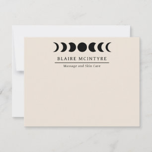 Modern Beige Moon Phases Elegant Note Card
