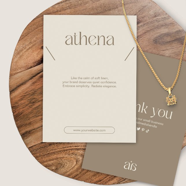 Modern Beige Necklace Jewelry Display Card (Creator Uploaded)
