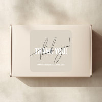 Modern beige packaging thank you