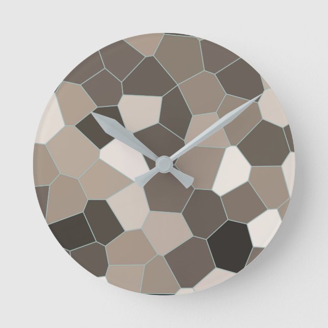 Modern Beige Pattern Round Clock (Front)