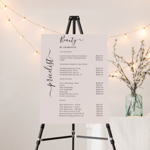 Modern Beige Price List  Foam Board