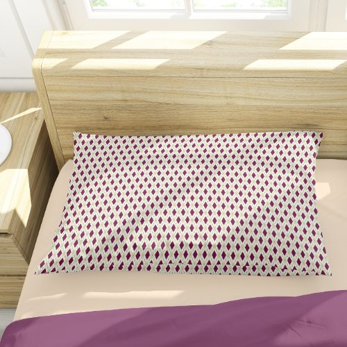 Modern Beige Purple Geometric Argyle Pattern Pillow Case