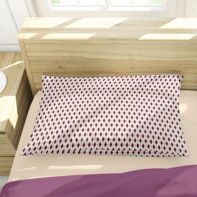 Modern Beige Purple Geometric Argyle Pattern Pillow Case (Creator Uploaded)