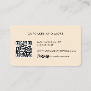 Modern Beige QR Code Business Card   Custom Logo 