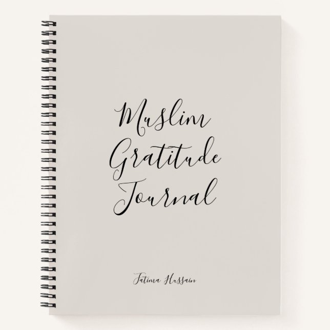 Modern Beige Sand Minimal Muslim Gratitude Journal (Front)