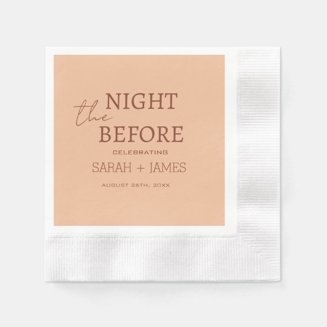 Modern Beige Terracotta Rehearsal Dinner Wedding Napkins (Front)