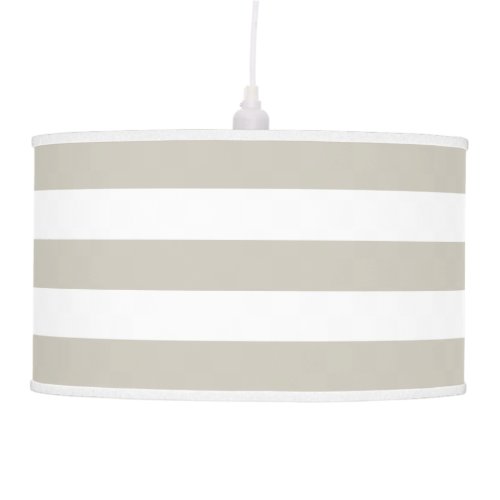 Modern BeigeWarm Gray Striped Hanging Lamp