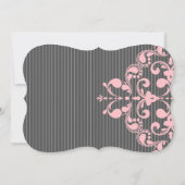 Modern Belly Silhouette Lace Baby Shower Invites (Back)