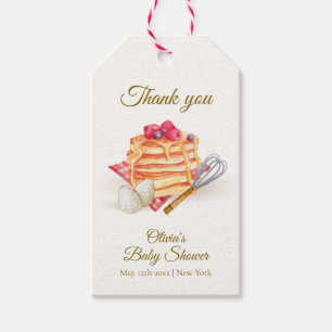 Modern Berry Pancake Egg Whisk Brunch Baby Shower Gift Tags