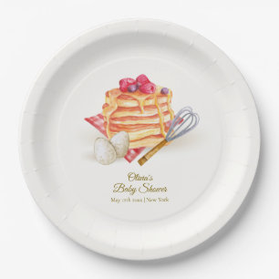 Modern Berry Pancake Egg Whisk Brunch Baby Shower  Paper Plates