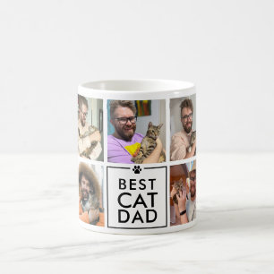 Modern Best Cat Dad 7-Photo Collage Coffee Mug