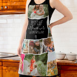 Modern Best chef grandma photo collage grid black Apron<br><div class="desc">Modern Best chef and Nana ever,  seasoned with love with 11 photo collage grid,  the  black color and heart are fully editable. Perfect gift for grandma or anyone who loves cooking.</div>