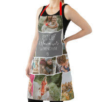 Modern Best chef grandma photo collage grid gray Apron Modern Best chef grandma photo collage grid gray Apron