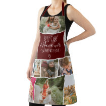 Modern Best chef grandma photo collage grid red Apron Modern Best chef grandma photo collage grid red Apron