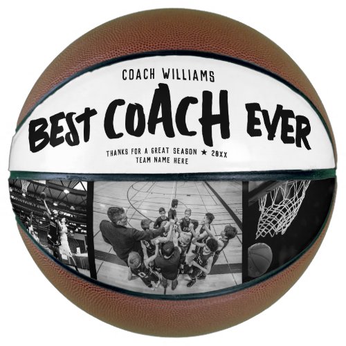Modern BEST COACH EVER Cool Street Style Collage Basketball