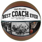 Modern BEST COACH EVER Cool Trendy Color Photos Basketball (Front)