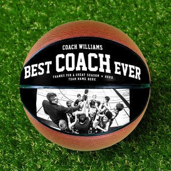 Modern Best Coach Ever Cool Trendy Photo Basketball by Farlane at Zazzle