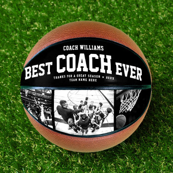 Modern Best Coach Ever Cool Unique Photo Collage Basketball by Farlane at Zazzle