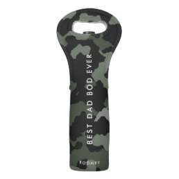 Modern Best Dad Bod Ever Funny Father&#39;s Day Camo Wine Bag