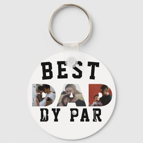 Modern Best DAD by Par Ever Photo Golf Ball Sport Keychain