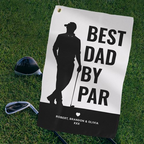 Modern Best Dad By Par Fathers Day Golf Towel