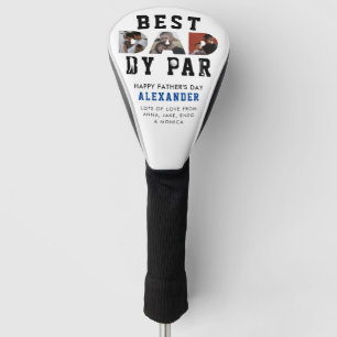 Modern Best DAD by Par Photo Collage Father's Day Golf Head Cover
