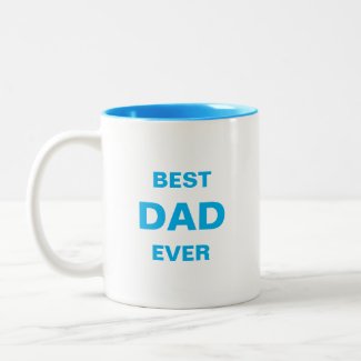 Modern Best Dad Calligraphy in Turquoise Blue