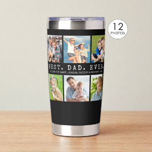 Modern BEST DAD EVER 12 Photos Personalized Insulated Tumbler