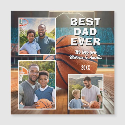 Modern Best Dad Ever 3 Photo Collage Fathers Day 