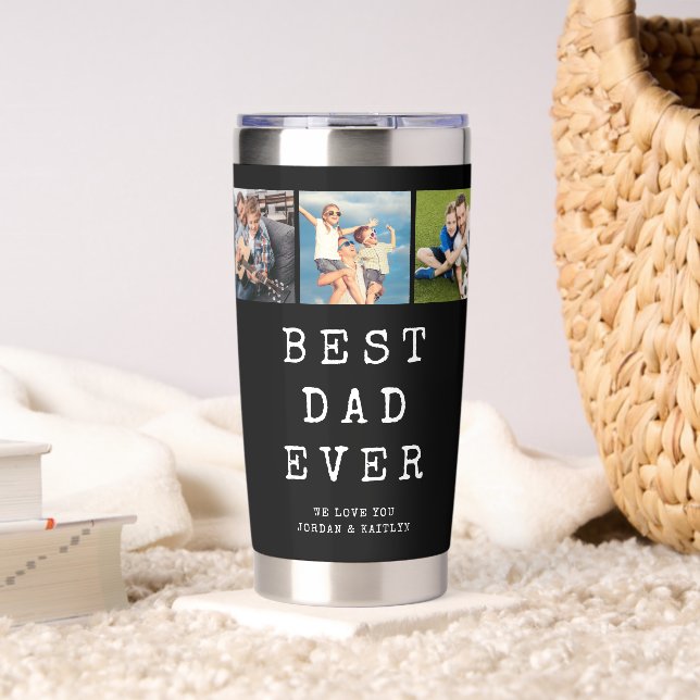 Modern BEST DAD EVER 3 Photos Insulated Tumbler (Living Room (Rotated))