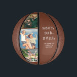Modern BEST DAD EVER 3 Photos Personalized Custom Mini Basketball<br><div class="desc">Modern BEST DAD EVER 3 Photos Personalized Custom Mini Keepsake Basketball. Create a personalized, custom keepsake photo mini basketball for a father with 3 photos, your custom title and/or message in your choice of font styles and text and background colors. The sample is shown with the editable title BEST. DAD....</div>