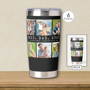 Modern BEST DAD EVER 6 Photos Personalized Insulated Tumbler