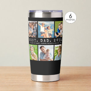 Modern BEST DAD EVER 6 Photos Personalized Insulated Tumbler