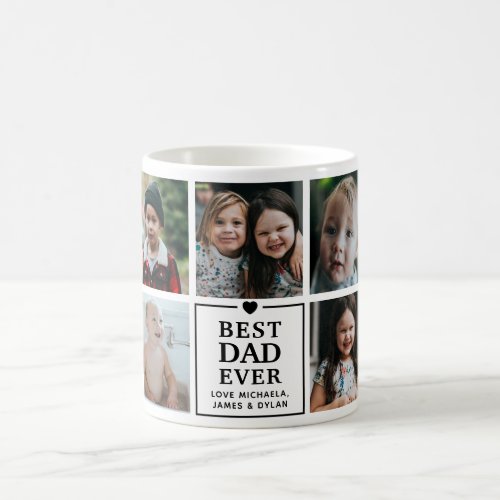 Modern Best Dad Ever 7_Photo Collage  Names Coffee Mug