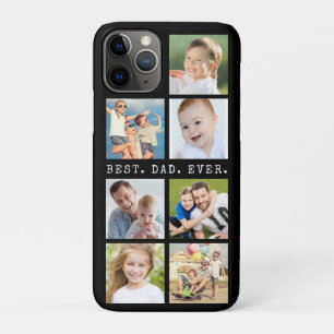 Modern BEST DAD EVER 7 Photos Personalized iPhone 11 Pro Case