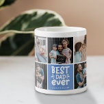 Modern 'Best Dad Ever' 9 Photo Keepsake  Coffee Mug<br><div class="desc">Create a very special photo collage keespake mug for the Best Dad Ever! Using the template, simply add 9 (nine) of your favorite pictures and customoize the name. The colored block can be changed to any color by clicking on 'customize further'. This would make a great gift for Father's Day,...</div>